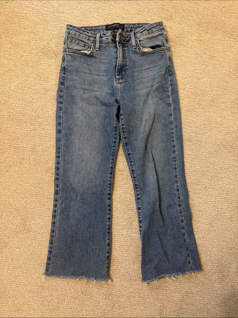 Just Black Straight-Leg Jeans in Mid Blue Wash